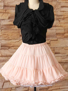 Lolita rose dentelle hiérarchisé jupon jupon Polyester