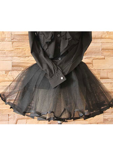 Lolita noir dentelle jupon jupon Polyester