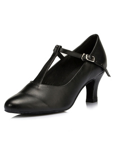 Danse noir pompes sangles PU talons pour femmes