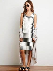 Two-Tone Shift robe rayures romain tricot robe d'été