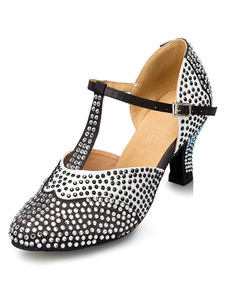 Danse noir sandales strass PU talons pour femmes