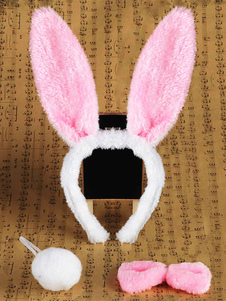 Lapin rose Cosplay bandeau noeud papillon queue lapin synthétique enfants Cosplay accessoires