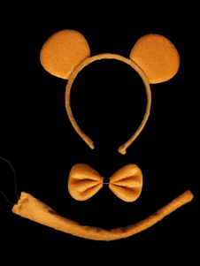 Light Tan ours Cosplay Hairband Bow Tie queue synthétique enfants Cosplay accessoires