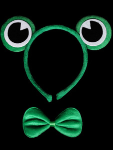 Grenouille verte Cosplay bandeau noeud papillon queue synthétique enfants Cosplay accessoires