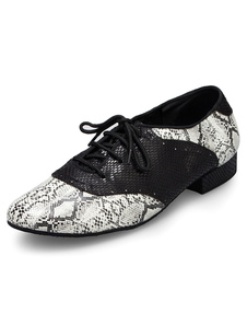 Danse multicolore chaussures lacets imprimé Croco PU Flats pour hommes