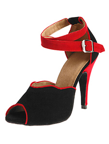 Deux tons danse sandales Peep Toe Suede talons pour femmes