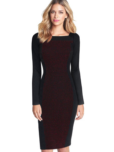 Robe en coton Chic robe Bodycon noire