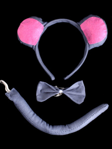 Gris souris Cosplay bandeau noeud papillon queue synthétique enfants Cosplay accessoires