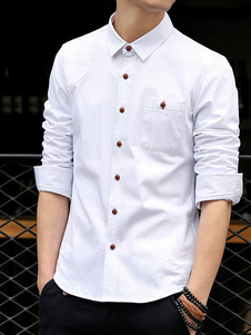 Chemise blanche boutons coton chemise pour homme