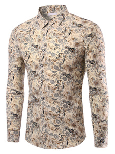 Imprimer chemise Chic multicolore coton Chemise Casual pour hommes