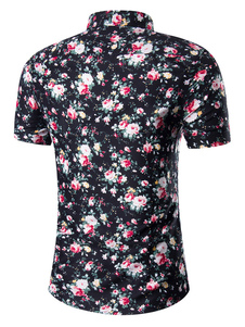 Chemise imprimé floral multicolore coton chemise pour homme