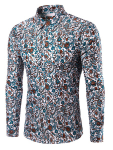 Imprimer chemise coton multicolore façonner la chemise pour hommes