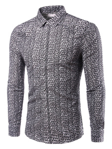 Imprimer chemise multicolore boutons coton Chemise Casual pour hommes