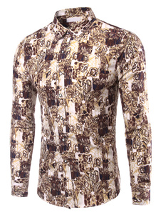 Imprimer mode chemise coton multicolore chemise Casual pour hommes