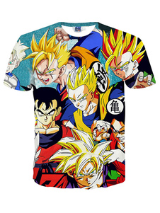 Multicolor caractère impression T-Shirt Cartoon Chic coton T-Shirt pour hommes