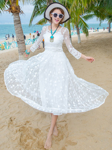 Maxi robe semi Sheer Slim Fit robe en dentelle