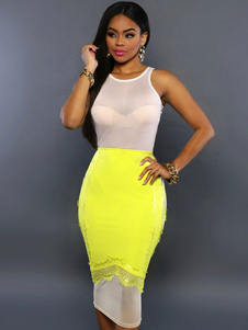 Multicolor Bodycon Dress semi Sheer Spandex Club Dress