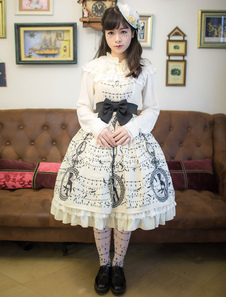 Imprimer Lolita Robe multicolore volants acétate