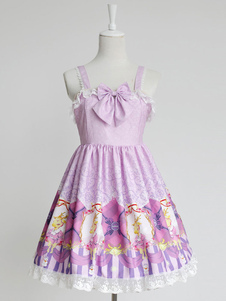 Imprimer les sangles Lolita Robe en mousseline de soie lilas