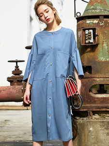 Blue Shift robe boutons acétate