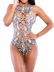 Backless multicolor Monokini découpé Spandex maillot de bain pour femmes