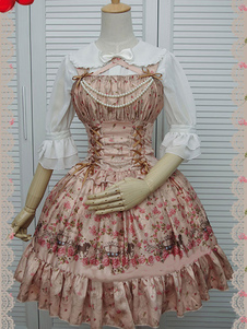 Imprimer Lolita Robe multicolore robe perlée synthétique