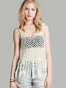 Camis Net blanc Slim Fit Top pour femmes