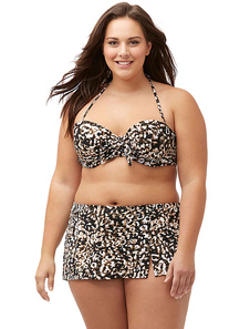 Bikini multicolore licol sangles lacets impression Polyester maillot de bain pour femmes