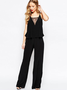 Dentelle noire unique acétate Fashion barboteuse pour dames