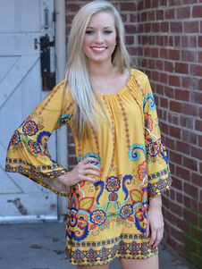 Robe de gaze impression multicolore Maj