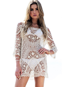 Découper couvrez-vous de dentelle blanche écru couvrez-vous pour femmes