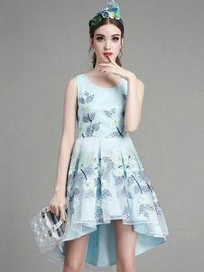 Blue Print évasée robe asymétrique haut/bas