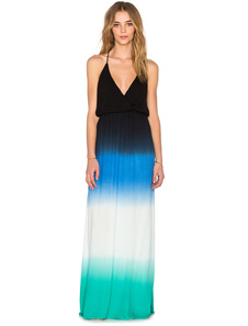 Coupe-bas dos nu bretelles robe Maxi