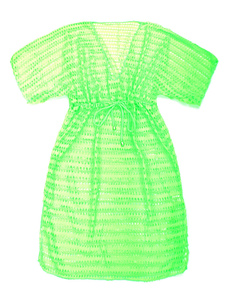 Green Spandex Drawstring lacer Cover Up féminin v-Neck