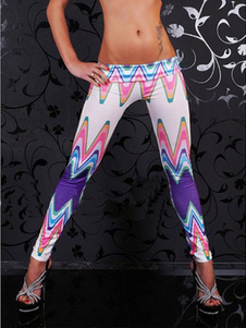 Polyester blanc imprimé Leggings de douce femme