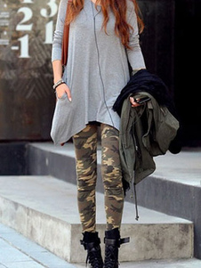 Camouflage impression maigre Polyester Leggings pour femme