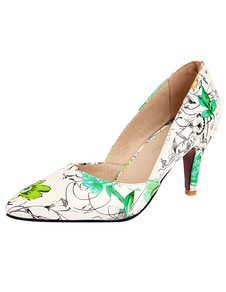 Cuir d'unité centrale a souligné talons Toe talon aiguille impression Sexy femme