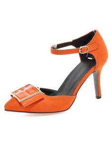 Micro Suède supérieur a souligné talons Toe Stiletto talon boucle Sexy femme