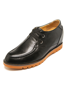 Peau de vache noir chaussures lacets chaussures en cuir pour hommes