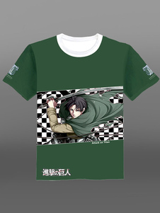 Attaque sur Titan Levi Ackerman ronde collier T-shirt