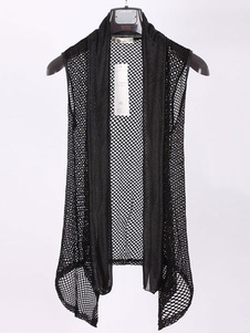 Gilet noir Net coton Blend Cardigan pour hommes