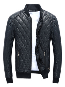 Veste noire à capuche PU veste tendance pour hommes
