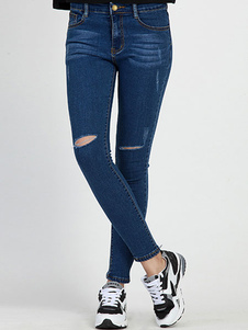 Denim déchiré Jeans Slim Fit Jeans Skinny femme en détresse