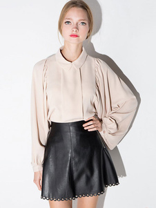 Chemisier rose clair soufflé chemise Polyester pour les femmes