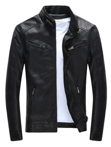 Veste noire à capuche poches PU Slim Fit veste pour hommes