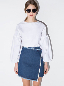 Blouse blanche surdimensionné Blouse Polyester pour les femmes