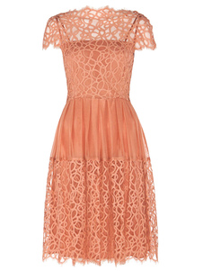 Pêche hors-la-épaule robe Slim Fit robe d’été Polyester