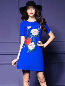 Blue Shift robe impression synthétique Mini robe à fleurs