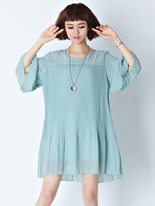 Blue Shift robe plissée en mousseline de soie robe courte