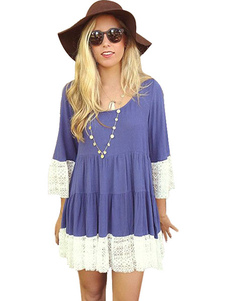 Blue Shift robe plissée Polyester robe en dentelle